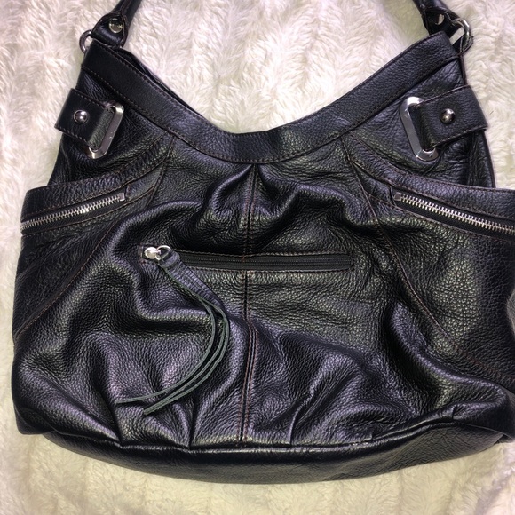 Etienne Aigner black Leather handbag hobo bag style Vintage 1990s Girl-Boss Chic - Picture 6 of 16